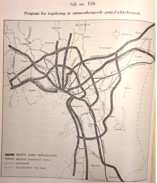 Planlagt gang- og sykkelvegnett for Oslo, 1977/1979